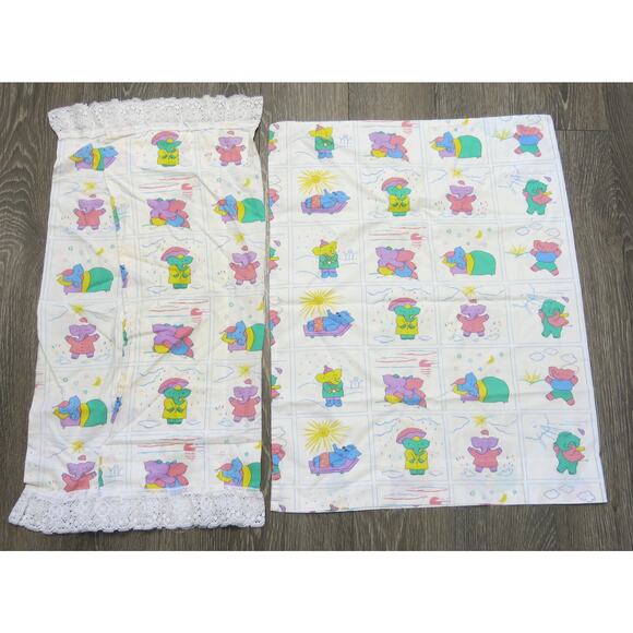 Vintage BABAR THE ELEPHANT Pillow Case Sham Set Baby Nursery  Jean de Brunhoff - Picture 5 of 10